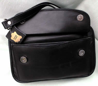 From Germany Black Leather 4-Pipe Bag